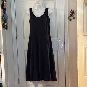 Elegant Black Midi Sleeveless Dress